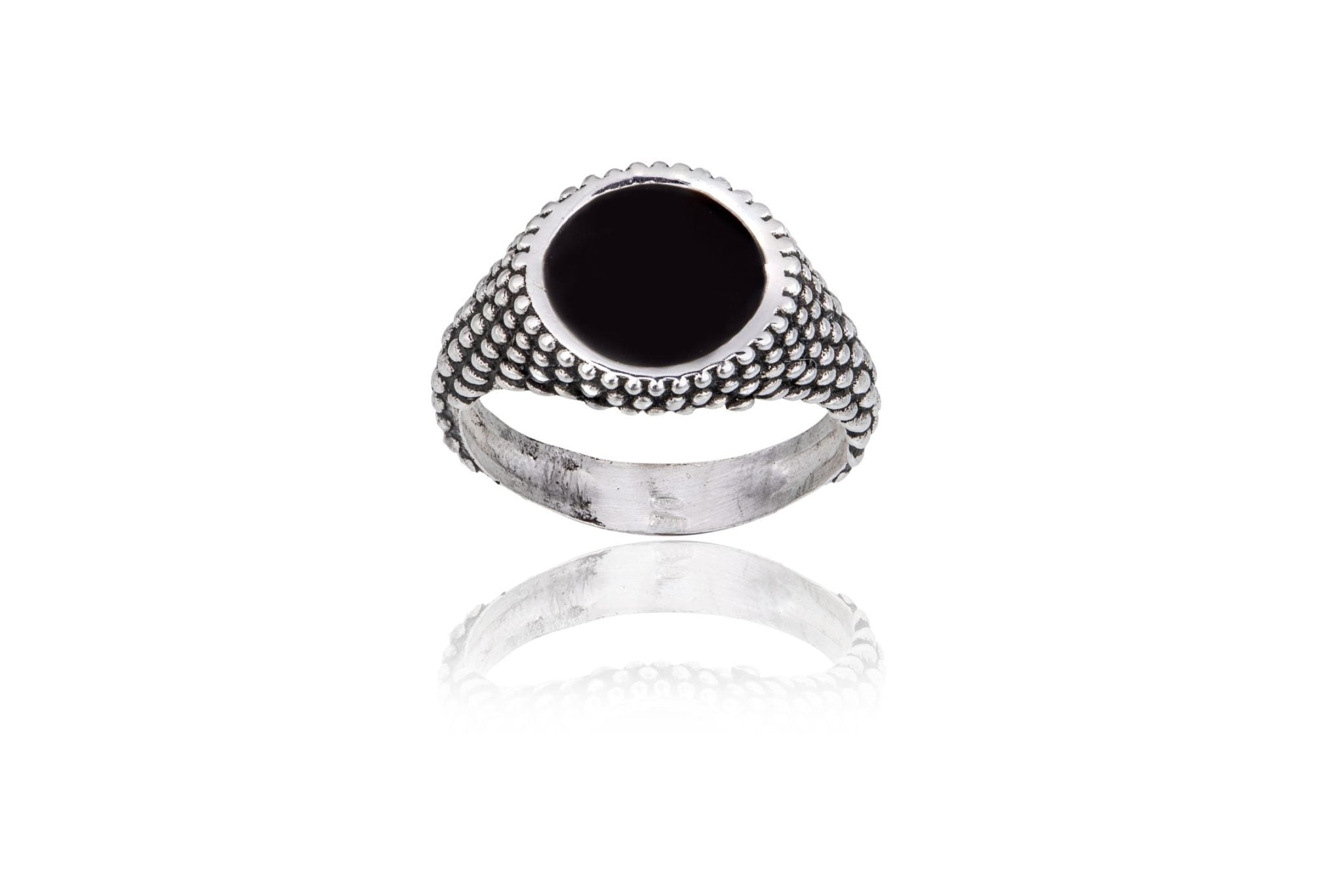 Anello in Argento con Smalto Nero