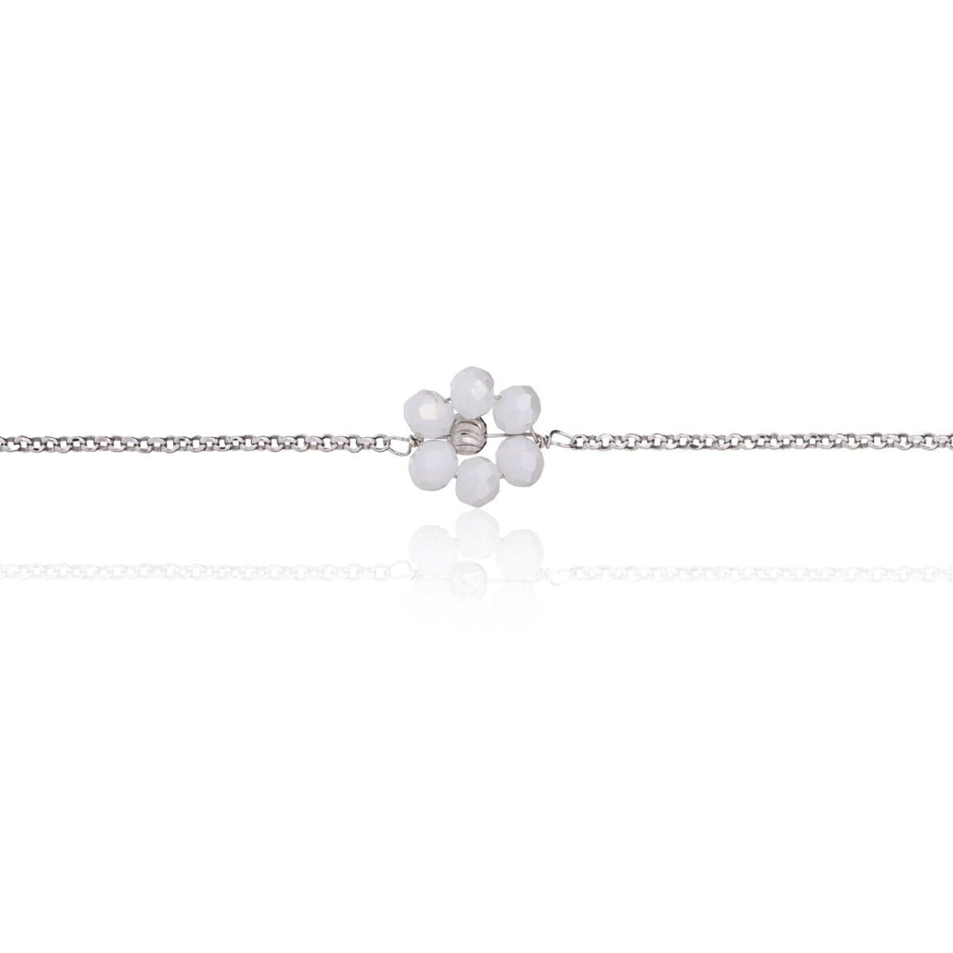 Pulsera rodiada con flor