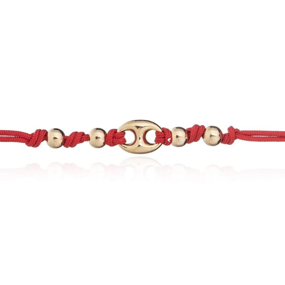 Pulsera Marina Plata Dorada Cordón y Esferas