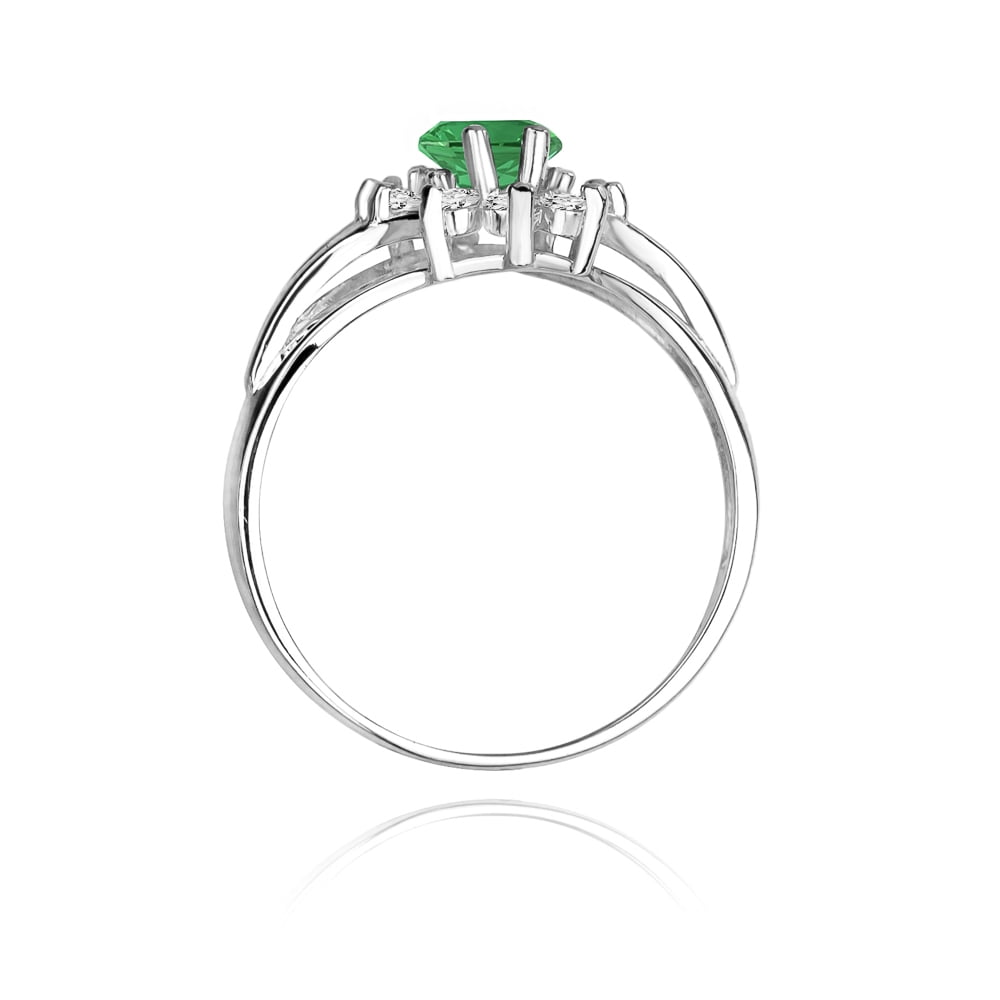 Altea Ring in Gold with Emerald and 10 Diamonds