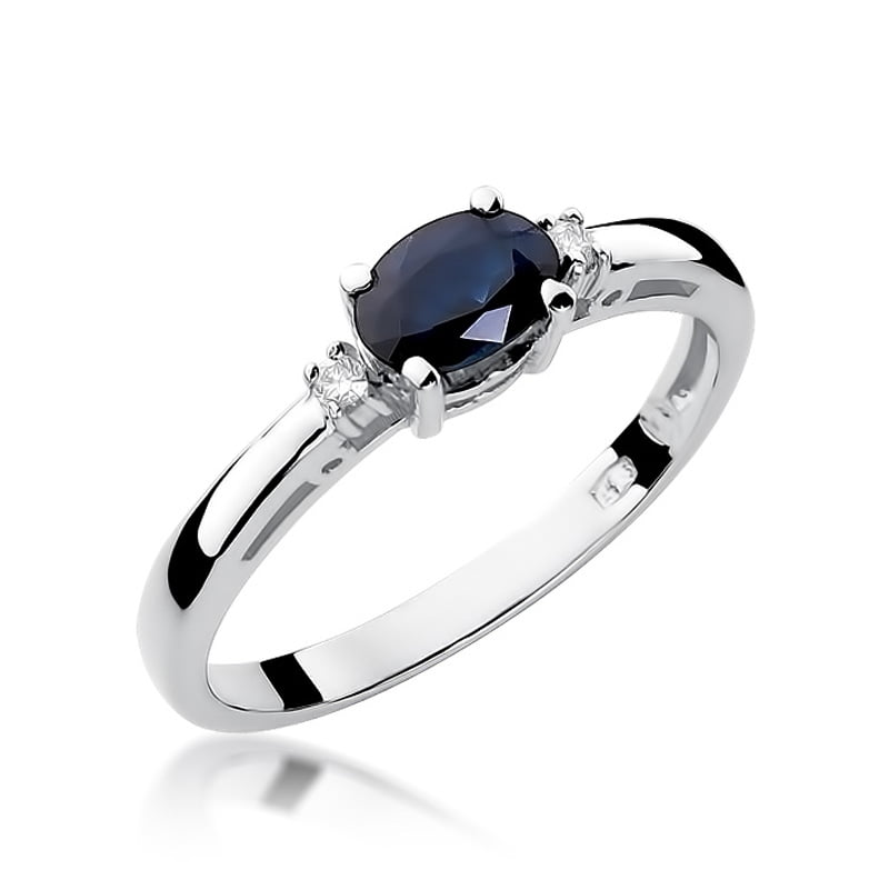 Anillo Velvet en Oro con Zafiro y 2 Diamantes