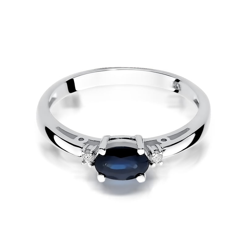 Anello Velvet in Oro con Zaffiro e 2 Diamanti