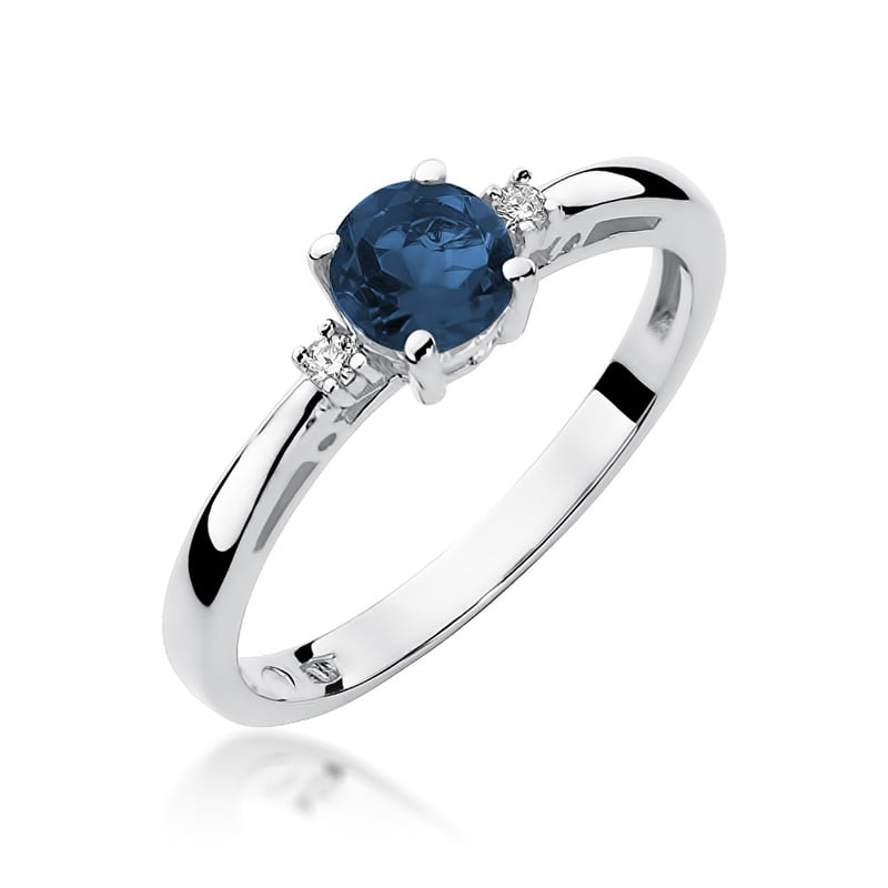 Anello Velaris in Oro con Zaffiro e 2 Diamanti