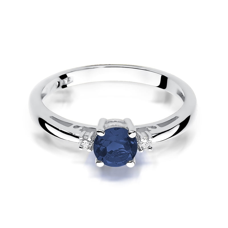 Anello Velaris in Oro con Zaffiro e 2 Diamanti