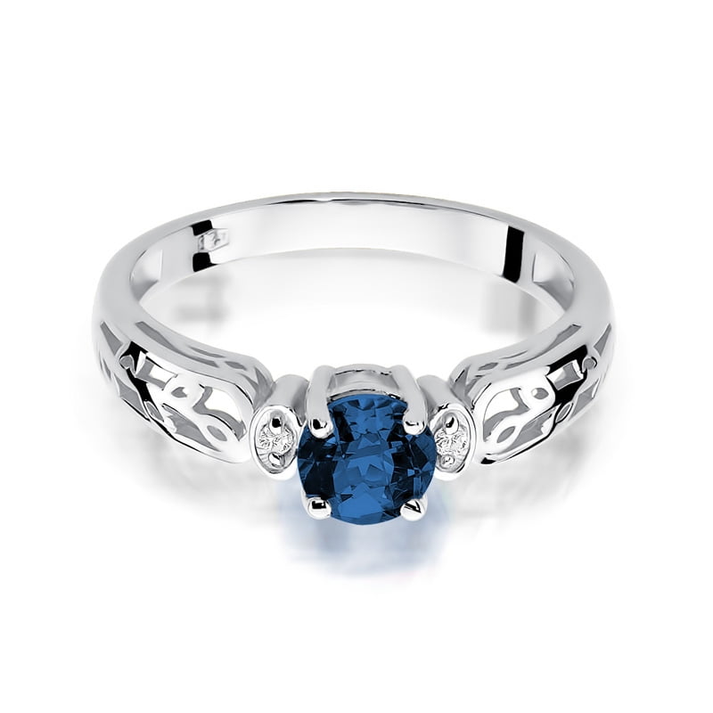 Bague Cassiopée en or avec saphir et 2 diamants