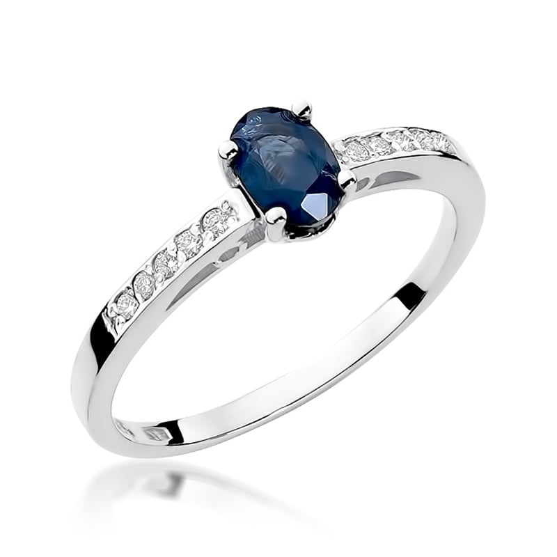 Ring Imperial aus Gold mit Saphir und 10 Diamanten