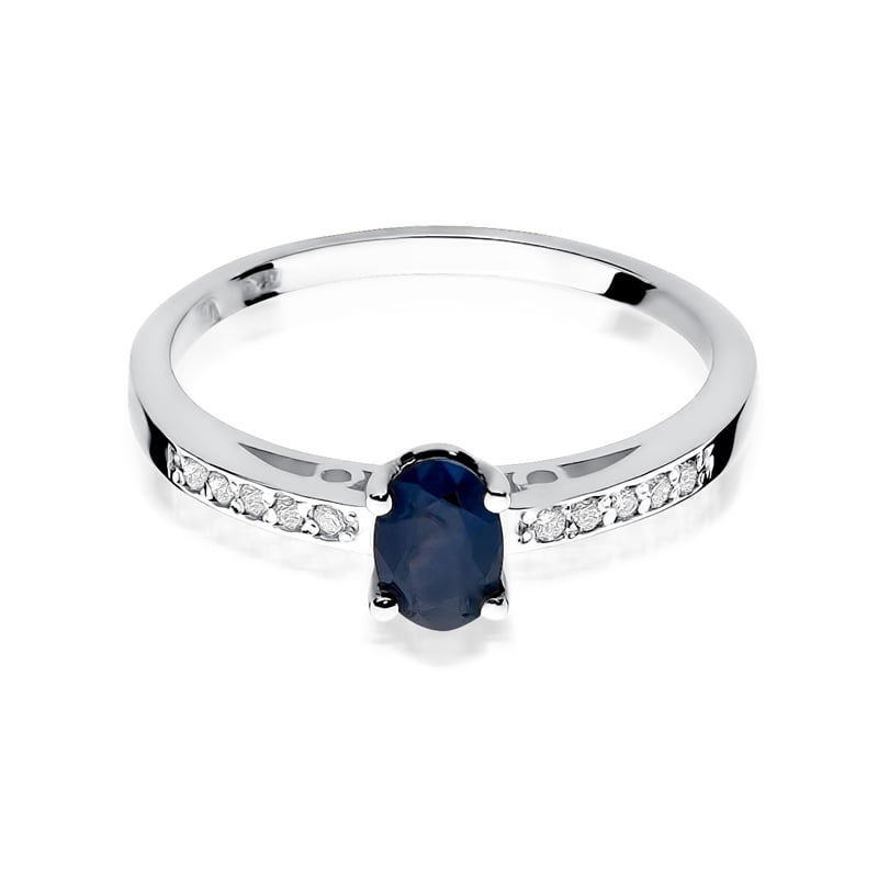 Ring Imperial aus Gold mit Saphir und 10 Diamanten