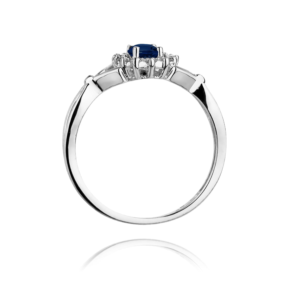 Ring Iside aus Gold mit Saphir und 14 Diamanten