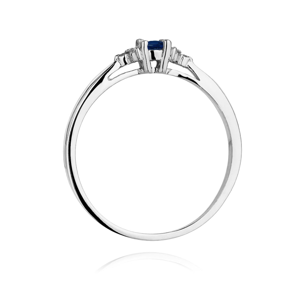Anello Saphira in oro con Zaffiro e 6 Diamanti