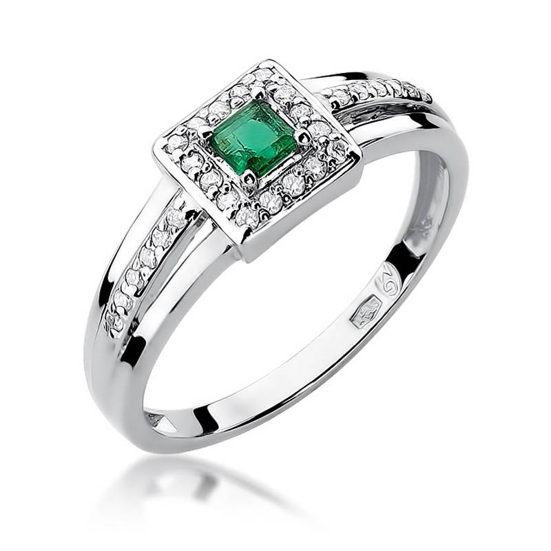 Anello Ninfea in Oro con Smeraldo e 20 Diamanti