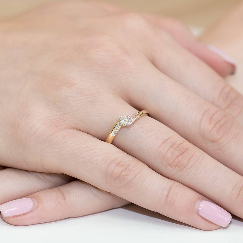 Anello Étoile in Oro con Diamante