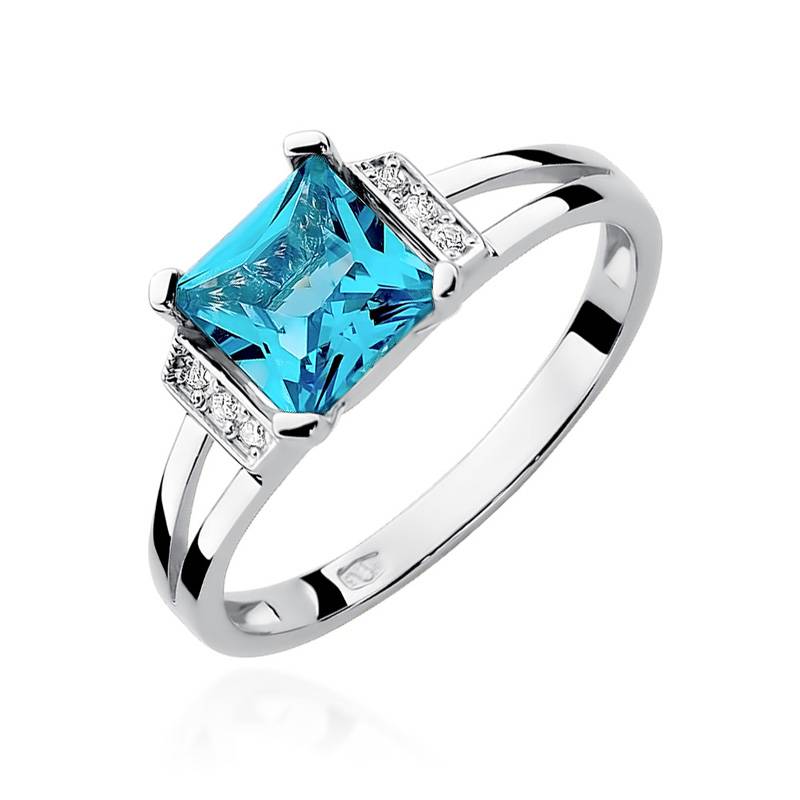Skya Ring in Gold with Topaz and 6 Diamonds