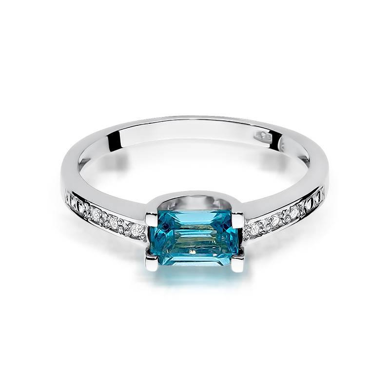 Anillo Mistral en Oro con Topacio y 6 Diamantes
