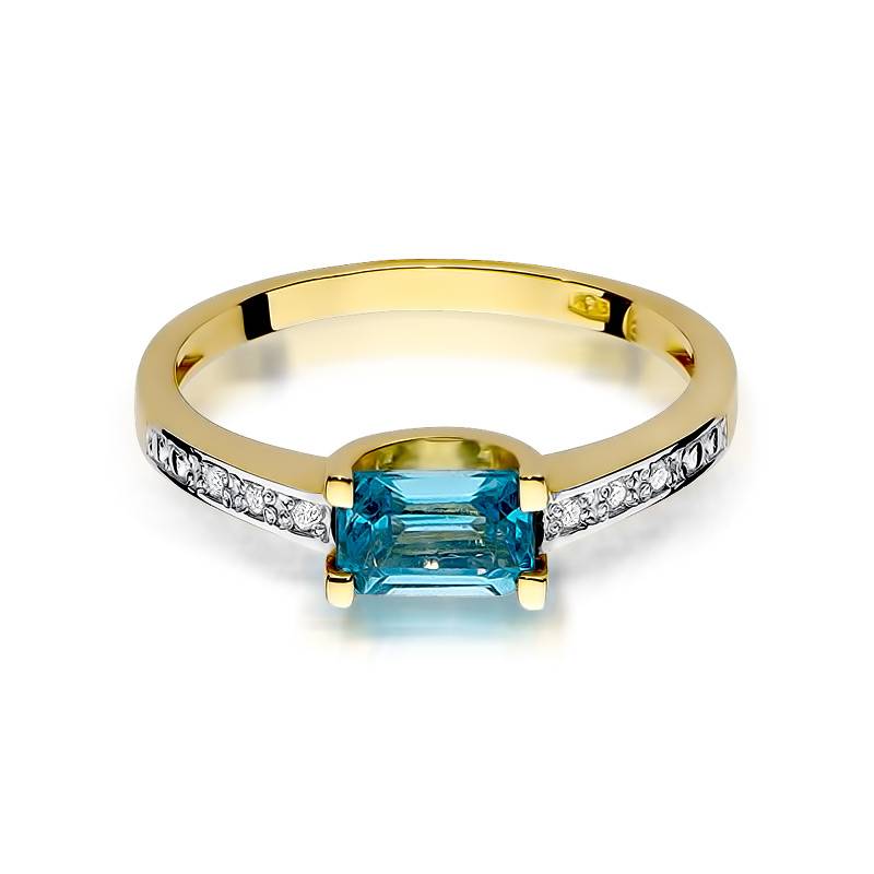 Mistral Ring in Gold with Topaz and 6 Diamonds