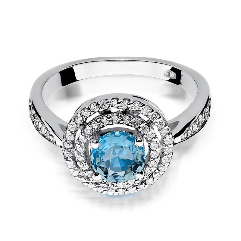 Bague Eliade en Or avec Topaze et 62 Diamants
