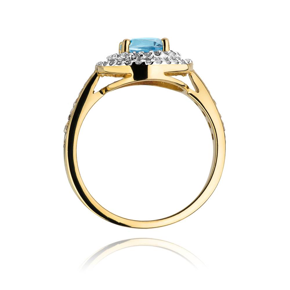 Bague Eliade en Or avec Topaze et 62 Diamants