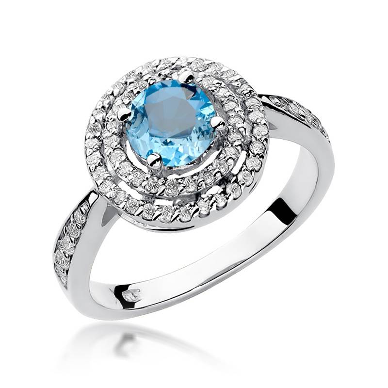 Bague Eliade en Or avec Topaze et 62 Diamants