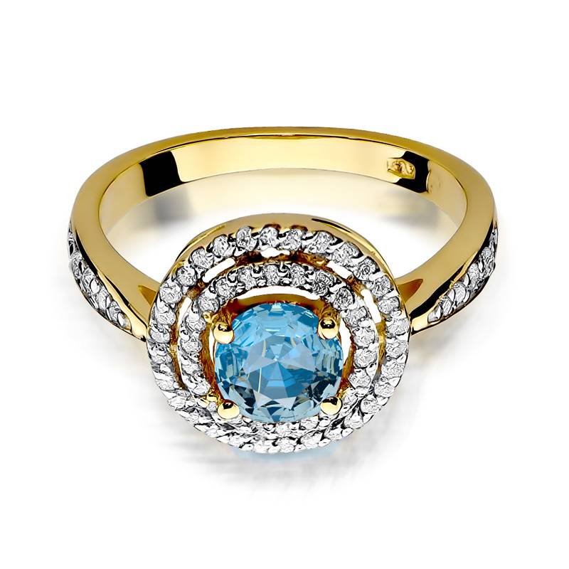 Bague Eliade en Or avec Topaze et 62 Diamants