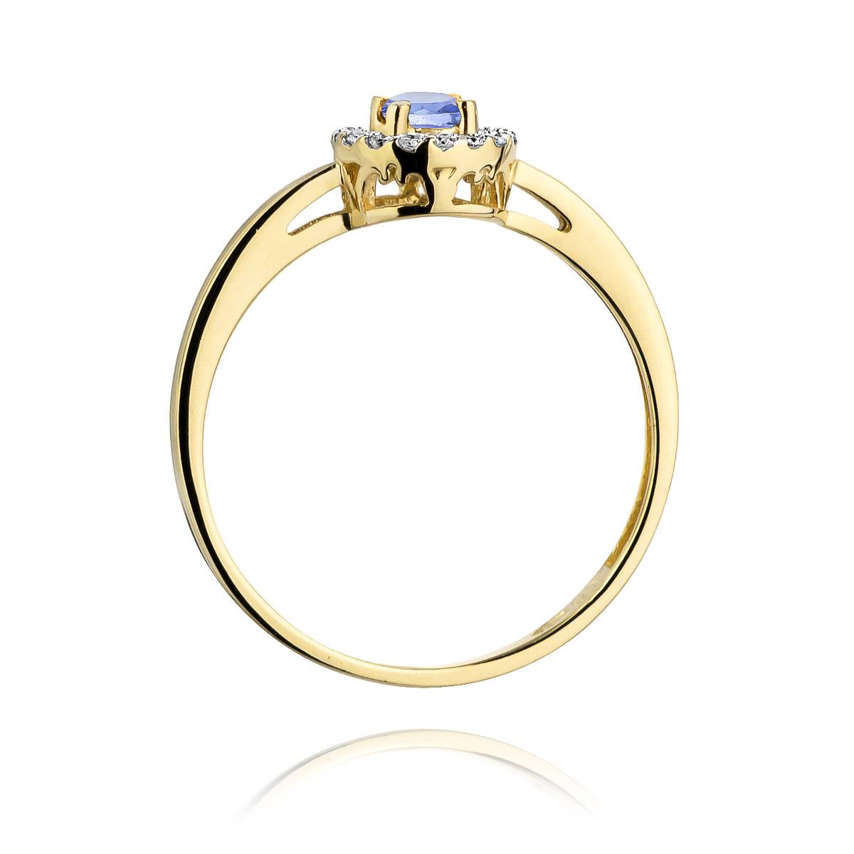 Anello Orlaya in Oro con Tanzanite e 16 Diamanti