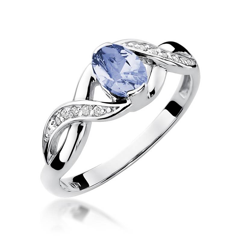 Anello Nora in Oro Bicolore con Tanzanite e 10 Diamanti