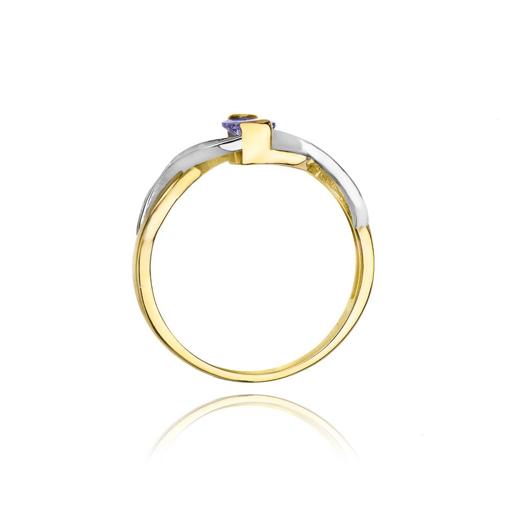 Anello Nora in Oro Bicolore con Tanzanite e 10 Diamanti