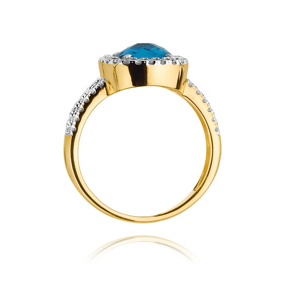 Bague Eliade en Or avec Topaze et 62 Diamants