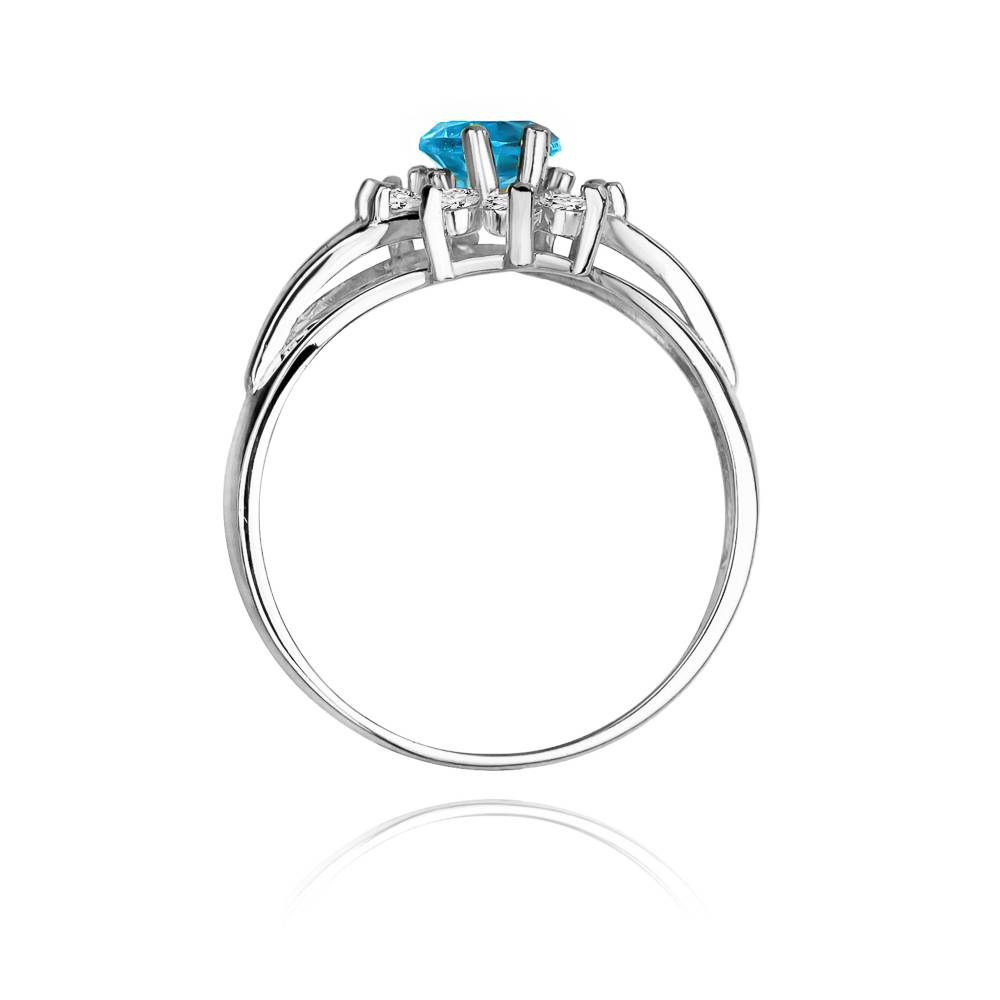 Azzurea Ring in Gold with Topaz and 10 Diamonds