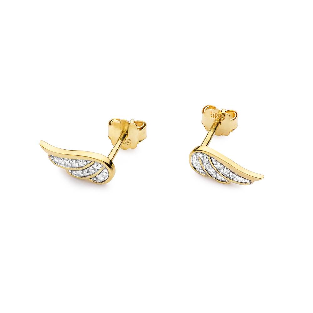 Orecchini Ali in Oro con 20 Diamanti