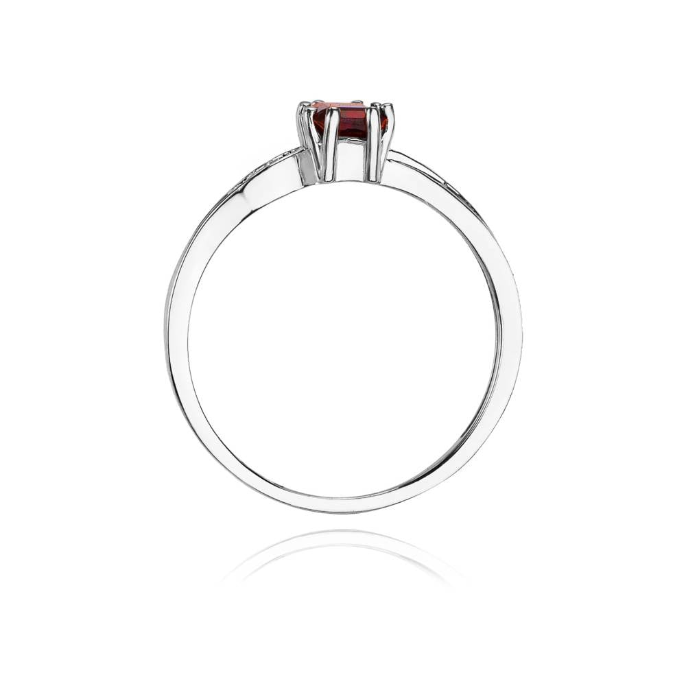 Anillo Naria en Oro con Granate y 6 Diamantes