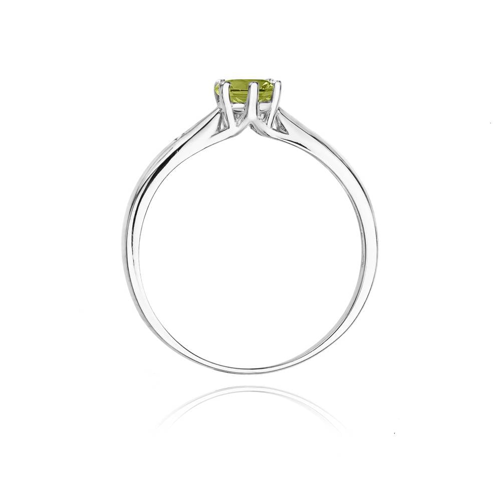 Anello Sava in Oro con Olivina e 2 Diamanti