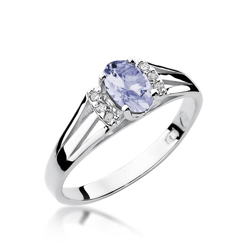 Ring Luna aus Gold mit Tansanit und 6 Diamanten