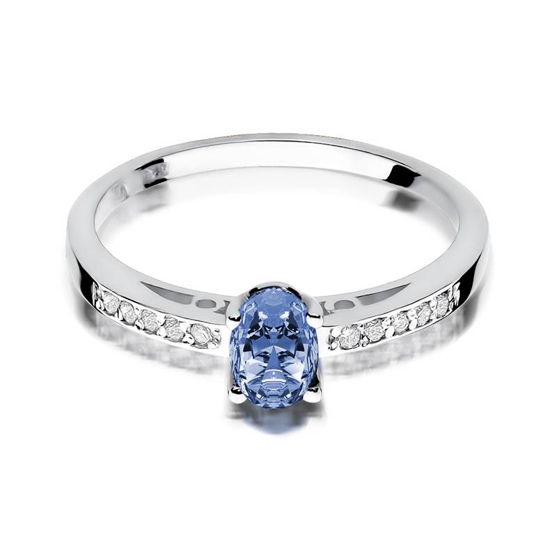 Anello Aurora  in Oro con Tanzanite e 10 Diamanti