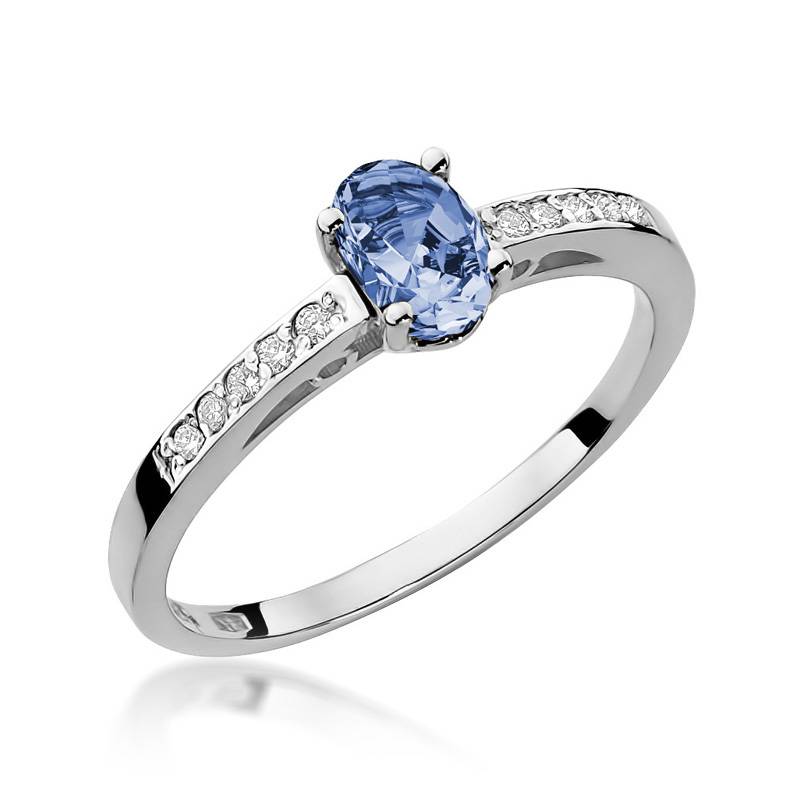 Anello Aurora  in Oro con Tanzanite e 10 Diamanti