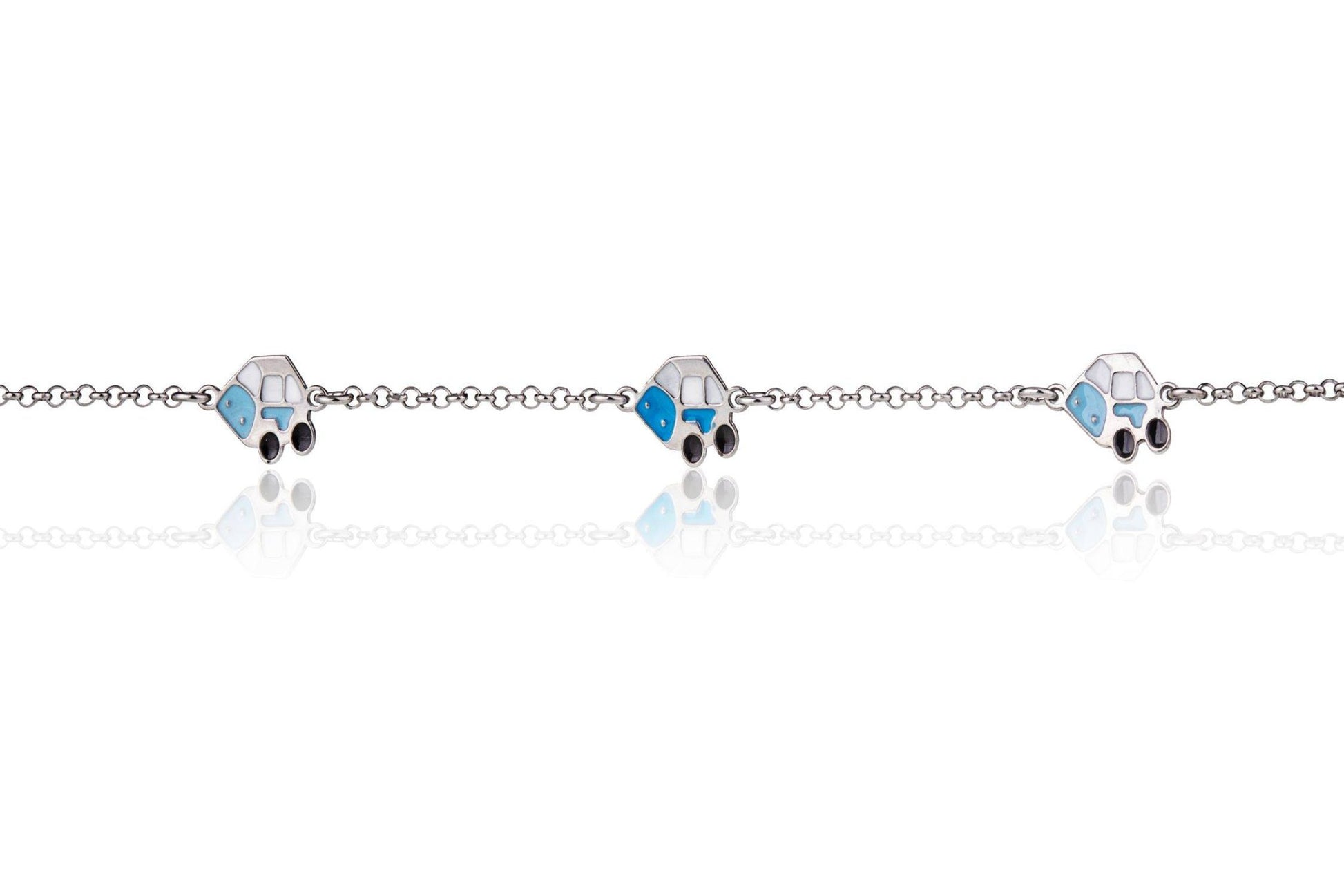 Silver Bracelet with Three Cars
