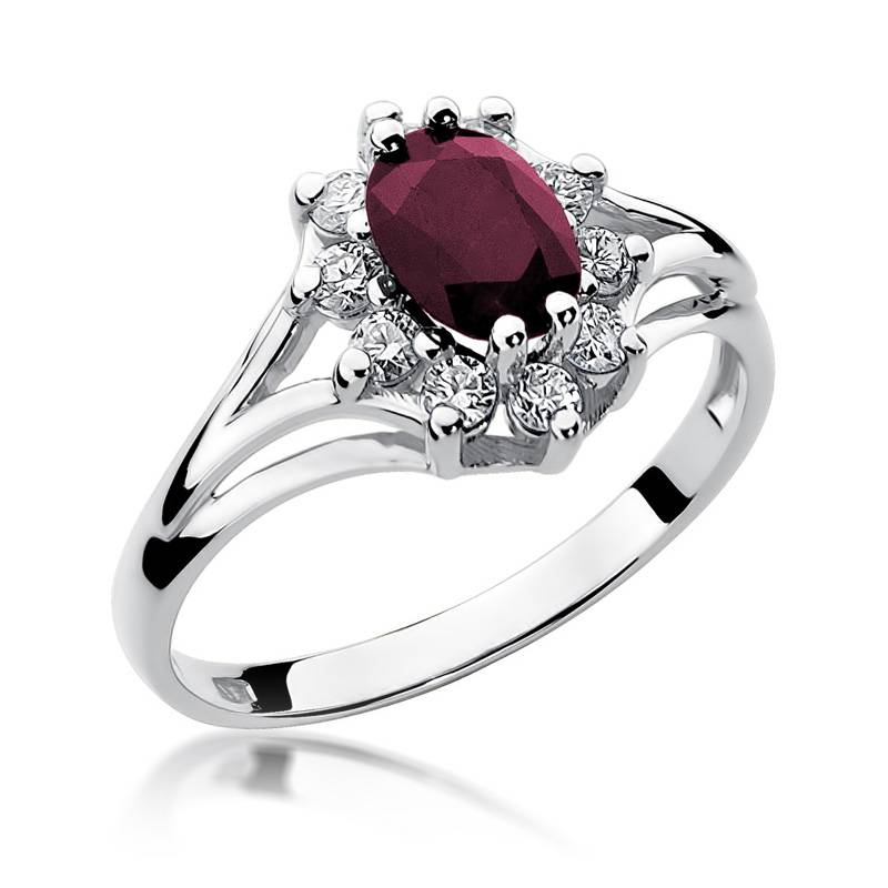 Rubié Ring in Gold with Ruby and 10 Diamonds