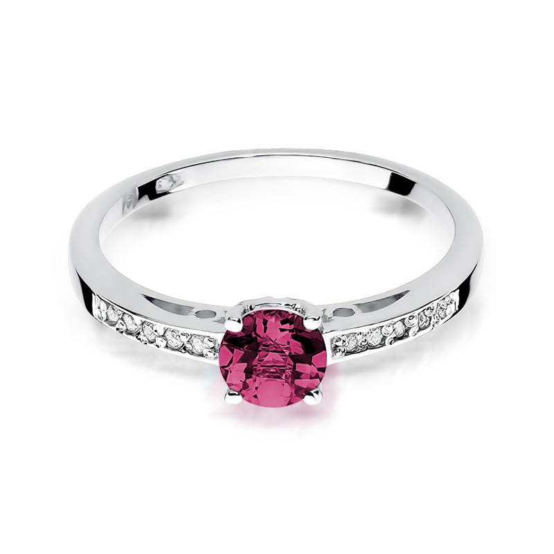 Anello Nolya in Oro con Rubino e 10 diamanti