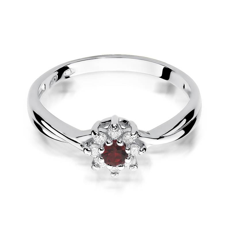 Elya Ring in Gold with Ruby and 8 Diamonds