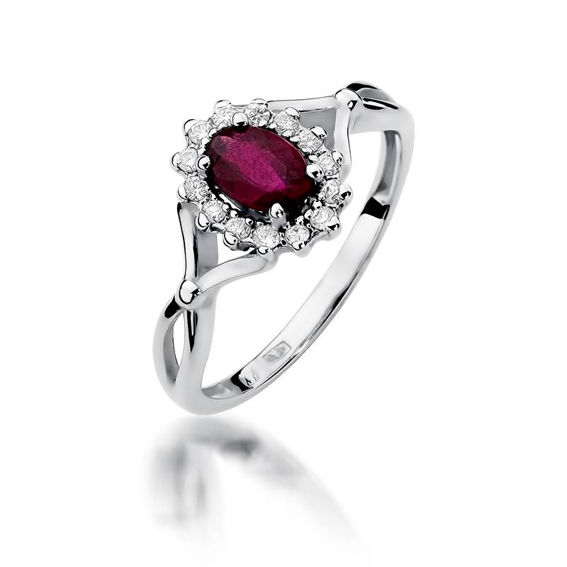 Nexa Ring in Gold with Ruby and 14 Diamonds