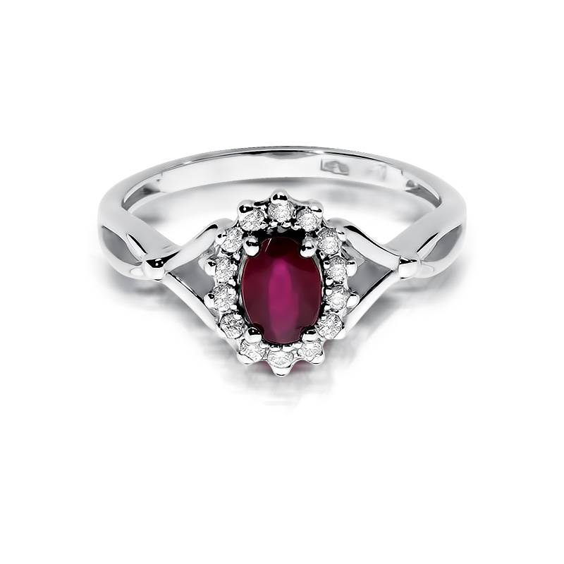 Nexa Ring in Gold with Ruby and 14 Diamonds