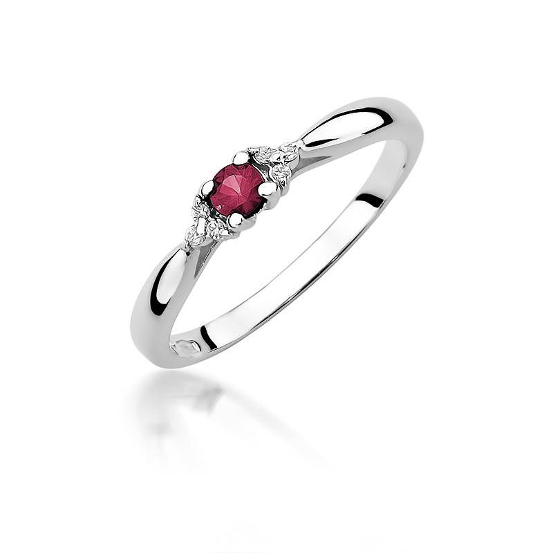 Rubea Ring in Gold with Ruby and 6 Diamonds