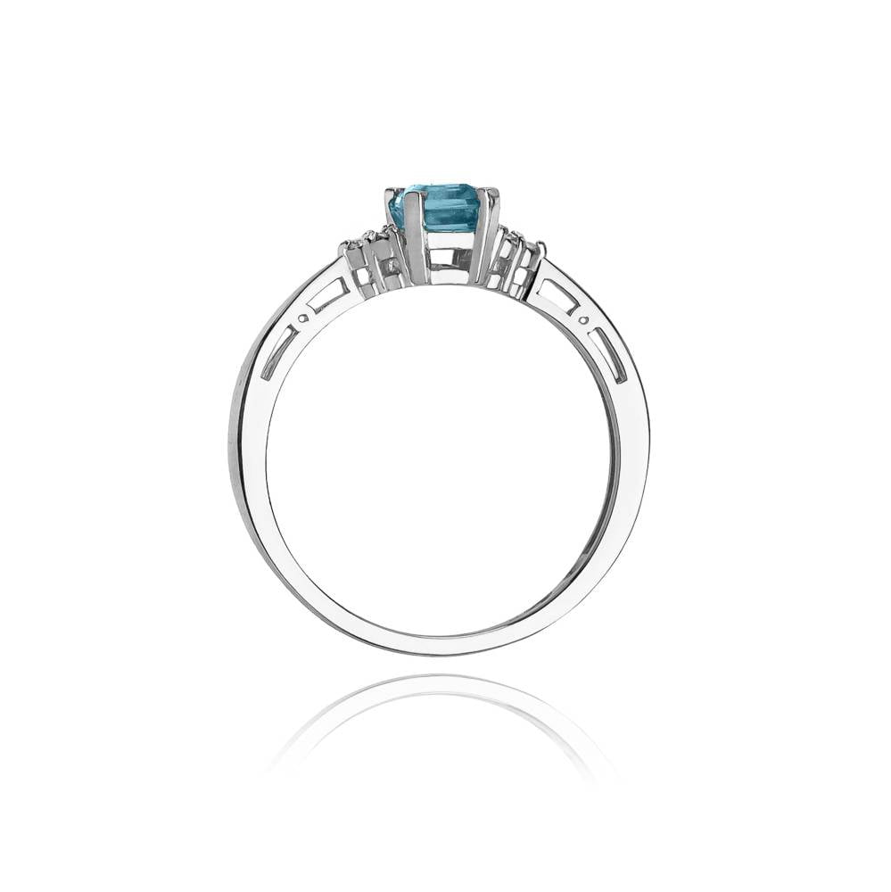Ring Nirela aus Gold mit Topas und 6 Diamanten