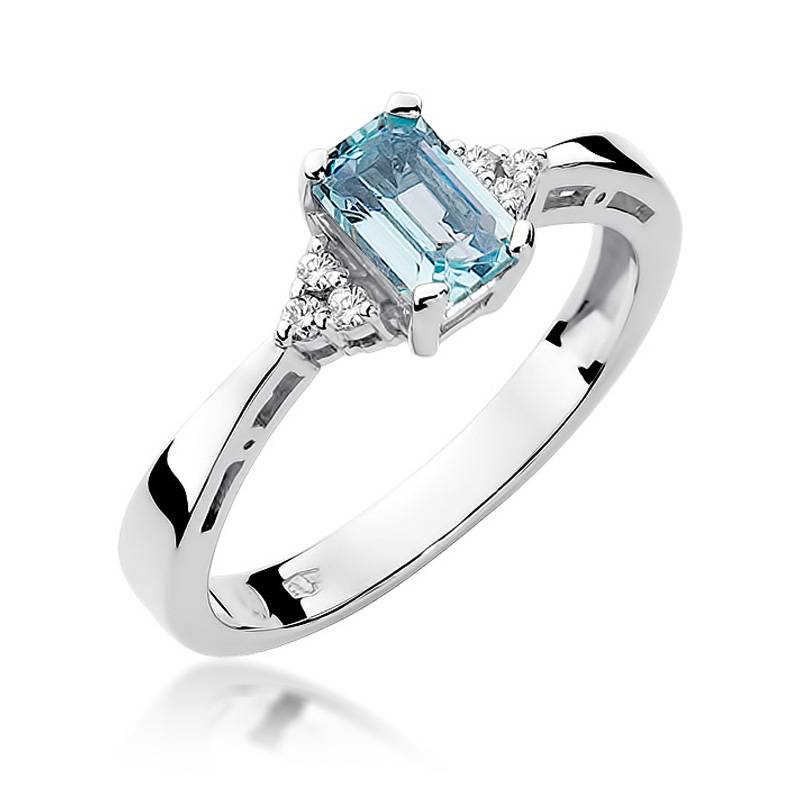 Anillo Nirela en Oro con Topacio y 6 Diamantes