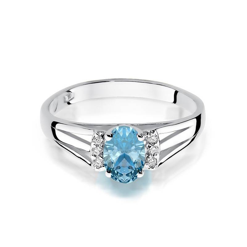 Bague Elisya en Or avec Topaze et 6 Diamants
