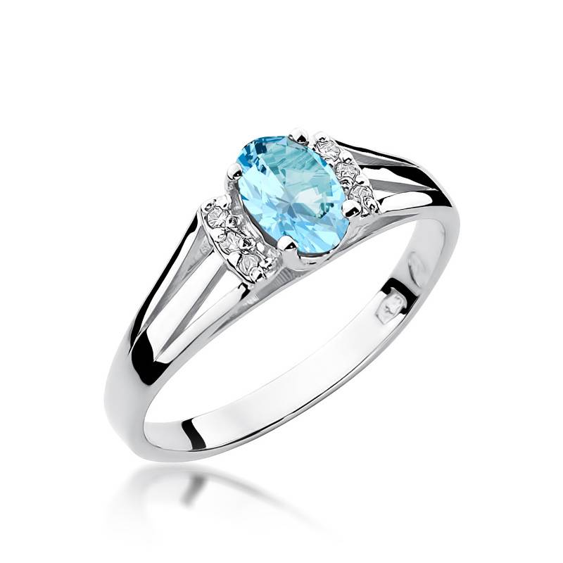 Anillo Elisya en Oro con Topacio y 6 Diamantes