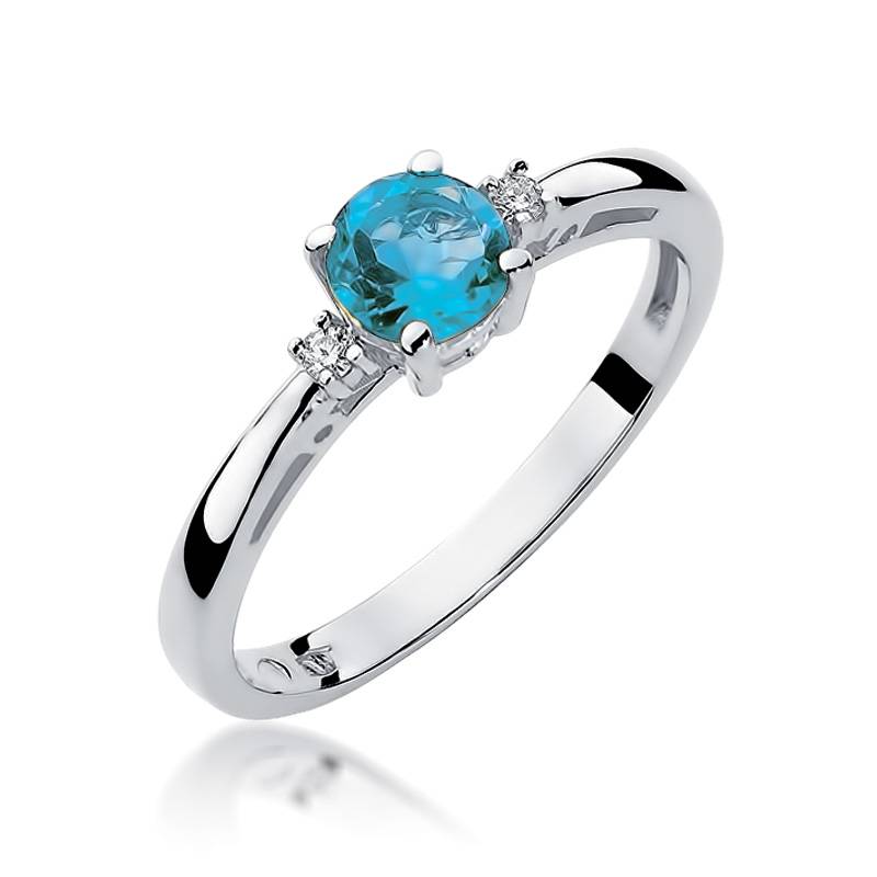 Bague Alenya en Or avec Topaze et 2 Diamants