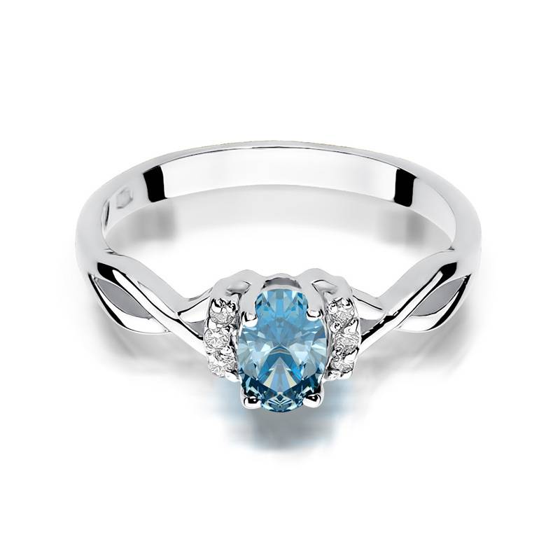 Ring Melira aus Gold mit Topas und 6 Diamanten