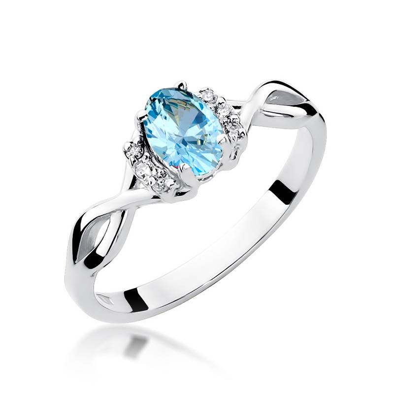 Ring Melira aus Gold mit Topas und 6 Diamanten