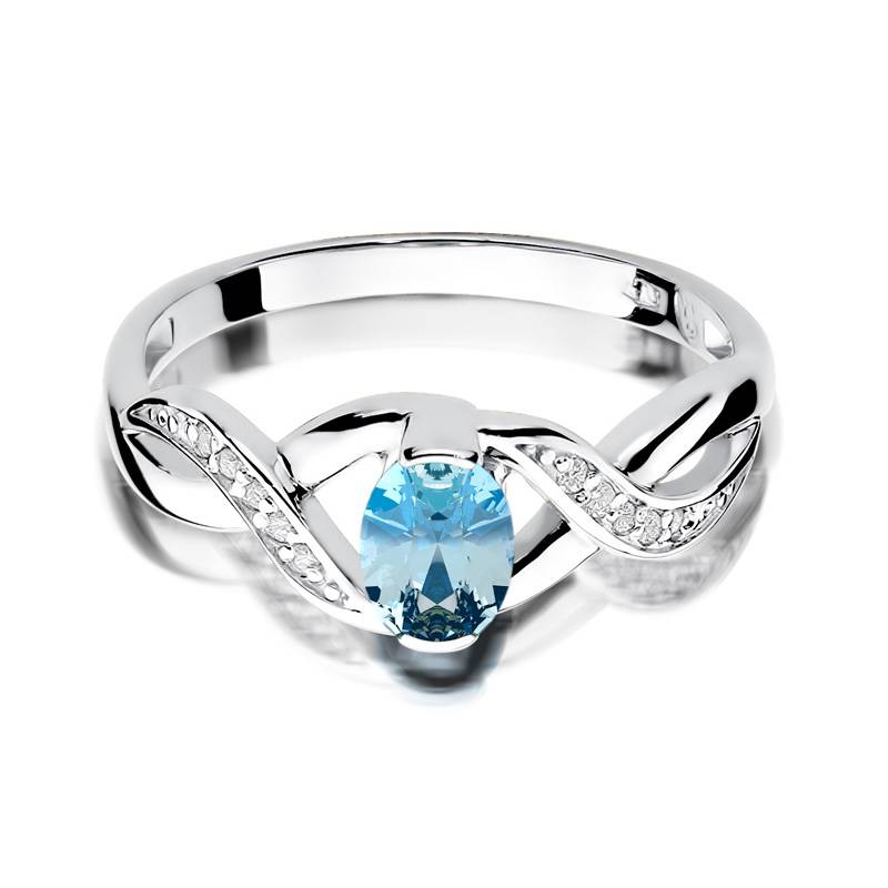 Ring Velira aus Gold mit Topas und 10 Diamanten