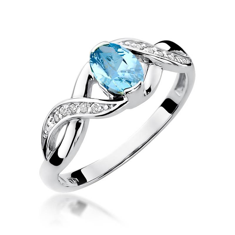 Ring Velira aus Gold mit Topas und 10 Diamanten