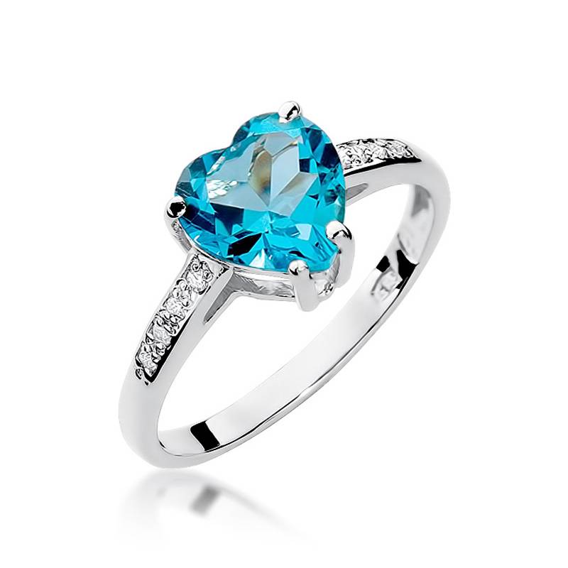Anillo Zefiro en Oro con Topacio y 8 Diamantes